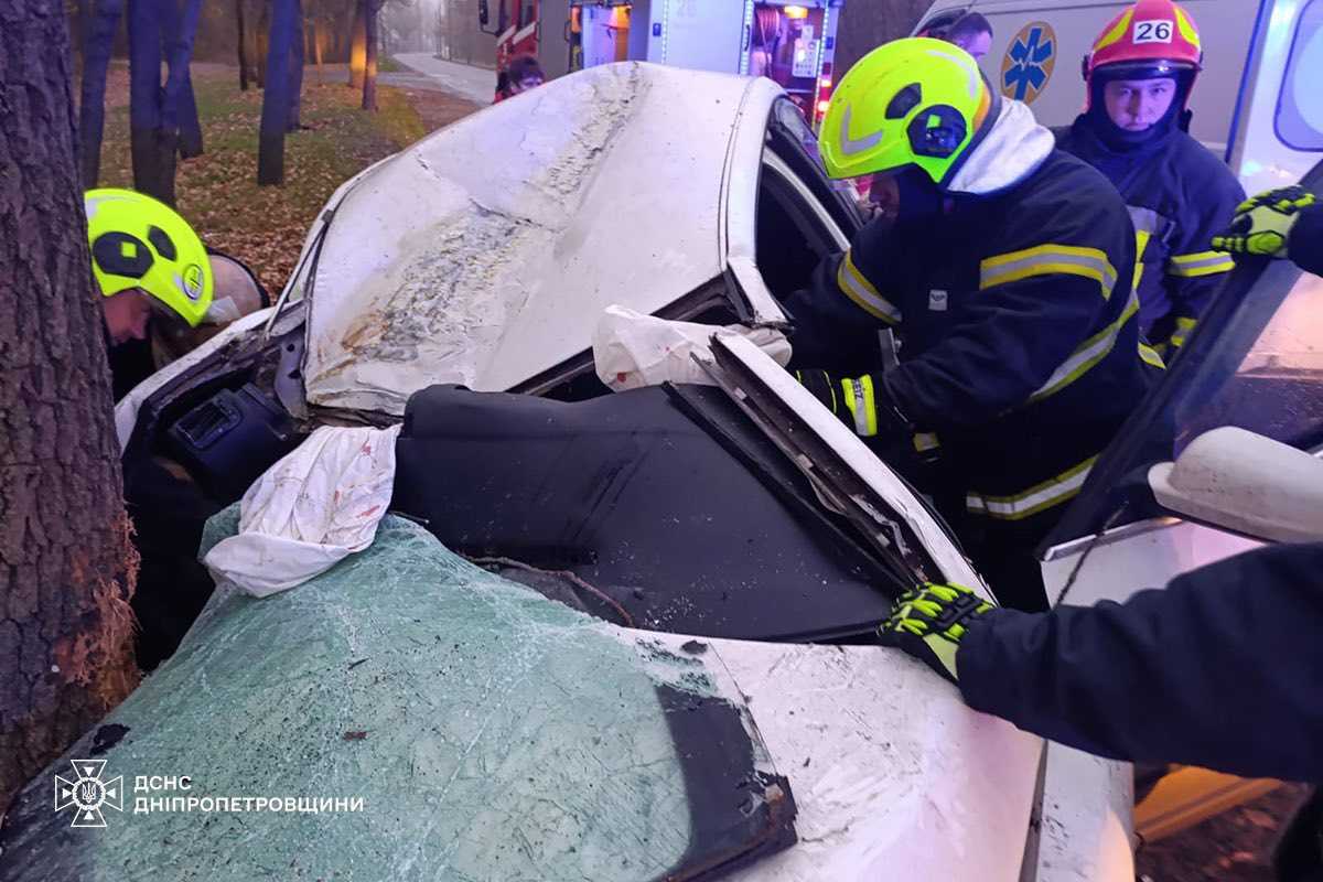 На Дніпропетровщині легковик влетів у дерево